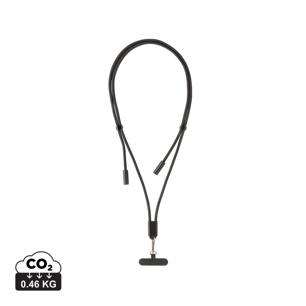 Logotrade reklamprodukter bild: LoopAmp RCS RPET justerbar telefonkabel med 60 W kabel