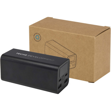 Logotrade reklamprodukter bild: Acamar 20 000 mAh 70 W powerbank för bärbar dator av återvunnen aluminium