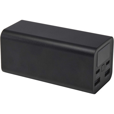 Logotrade kampanjprodukter bild: Acamar 20 000 mAh 70 W powerbank för bärbar dator av återvunnen aluminium
