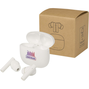 Logotrade presentreklam bild: Alterf True Wireless Bluetooth®-öronsnäckor av återvunnen plast med öronproppar av silikon