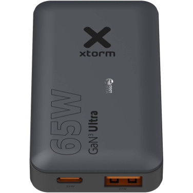 Logotrade presentreklam bild: Xtorm 65 W snabbladdare set med kabel och resefodral för resor